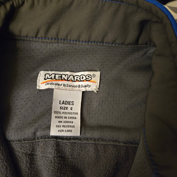 Menards Womens Blue Softshell Full Zip Fleece Lined Work Vest Small RN 20849 - Picture 4 of 5